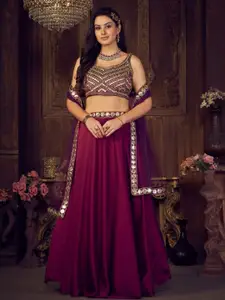 KALINI Embellished Thread Work Semi-Stitched Lehenga & Unstitched Blouse With Dupatta