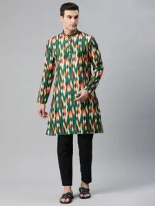 Luxrio Men Geometric Printed Cotton Kurta