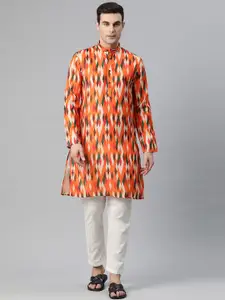 Luxrio Men Geometric Printed Cotton Kurta