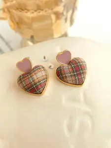 DressBerry Gold-Plated Heart Shaped Drop Earrings