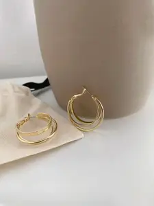 DressBerry Gold-Toned Gold-Plated Multi Layer Hoop Earrings
