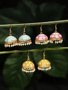 Anouk Set Of 3 Gold-Plated Beaded Dome Shaped Jhumkas