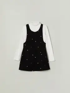 Fame Forever by Lifestyle Girls Floral Embroidered Pinafore Pure Cotton Dress