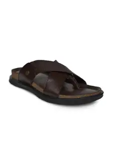 Buckaroo Men Textured Leather Comfort Sandals