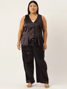 theRebelinme Women Plus Size Top with Trousers