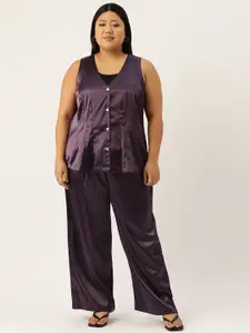 theRebelinme Women Plus Size Top with Trousers