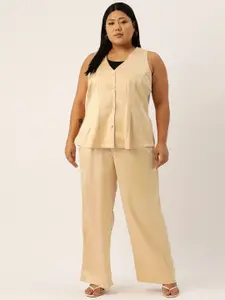 theRebelinme Women Satin Top with Trousers