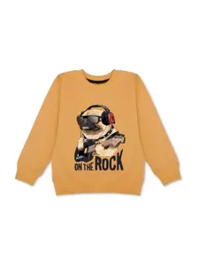 YK Boys Graphic Printed Fleece Pullover Sweatshirt
