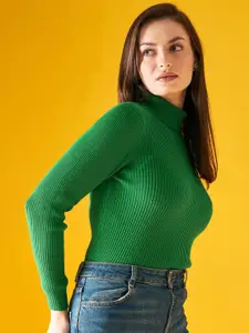 98 Degree North Ribbed Turtle Neck Cotton Pullover