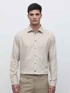 SELECTED Textured Spread Collar Cotton Formal Shirt