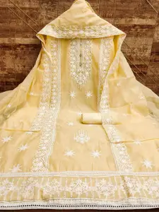 MANVAA Ethnic Motif Embroidered Unstitched Dress Material