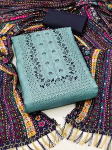 MANVAA Floral Embroidered Unstitched Dress Material