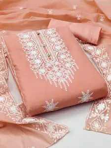 MANVAA Floral Embroidered Unstitched Dress Material