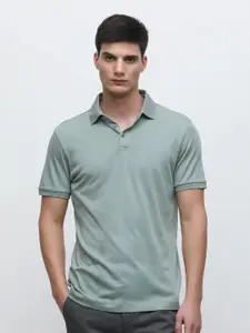SELECTED Polo Collar Slim Fit Pure Cotton T-shirt