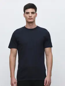 SELECTED Round Neck Cotton Slim Fit T-shirt