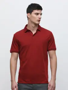 SELECTED Polo Collar Cotton Slim Fit T-shirt