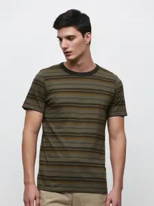 SELECTED Striped Cotton Slim Fit T-shirt