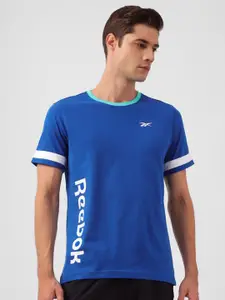 Reebok Typography Printed Round Neck Pure Cotton T-Shirt