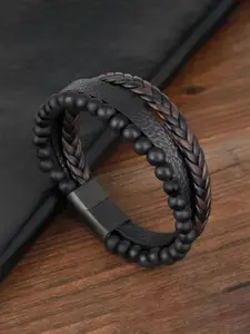 KRYSTALZ Men Leather Wraparound Bracelet