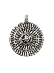 Shyle 925 Sterling Silver Oxidised Intricate Classic Pendant