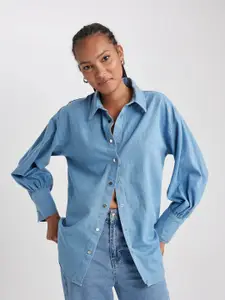 DeFacto Spread Collar Pure Cotton Casual Shirt