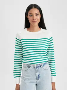 DeFacto Striped Acrylic Pullover Sweater