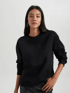 DeFacto Embroidered Detail Pullover Sweatshirt