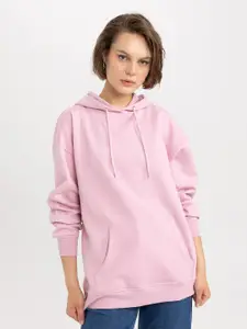 DeFacto Solid Hooded Pullover Sweatshirt