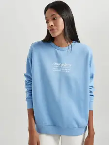 DeFacto Typography Printed Pullover