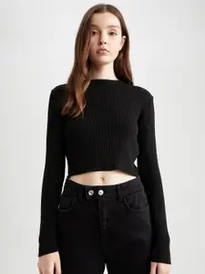 DeFacto Round Neck Crop Pullover Sweater