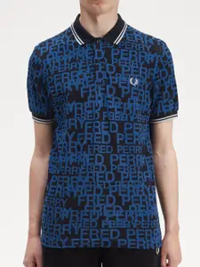 Fred Perry Typography Printed Polo Collar Cotton T-shirt