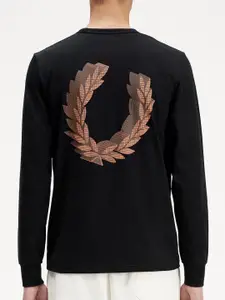 Fred Perry Graphic Printed Long Sleeves Cotton T-shirt