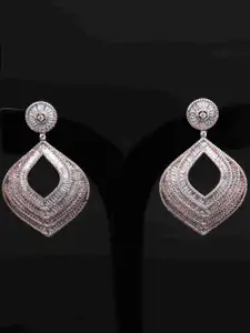 Mirana Rose Gold Plated Cubic Zirconia Stone Studded Drop Earrings