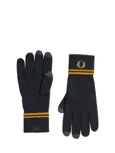 Fred Perry Men Woolen Twin-Tipped Logo Gloves