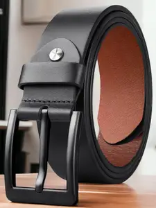 The Roadster Lifestyle Co. Men Black Leather Formal Belt