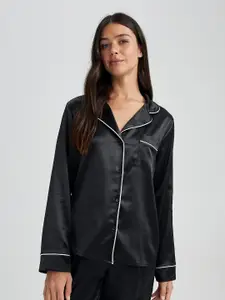 DeFacto Lapel Collar Shirt Style Top