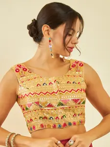 Soch Embellished Sequinned Sleeveless Saree Blouse