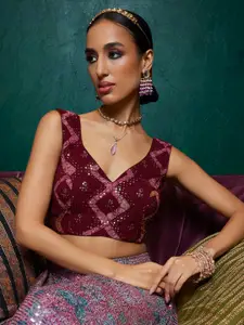 Soch Embellished Sequined Saree Blouse