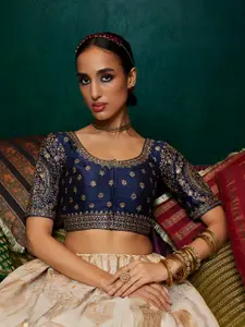 Soch Embroidered Sequinned Saree Blouse