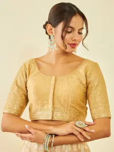 Soch Embroidered Sequinned Saree Blouse