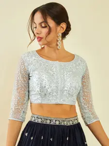 Soch Embroidered Saree Blouse