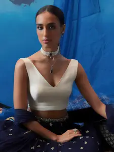 Soch V-Neck Sleeveless Saree Blouse