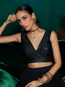 Soch Embellished Sequinned Saree Blouse