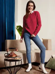 Berrylush Cable Knit Acrylic Pullover Sweater