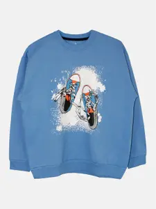 KiddoPanti Boys Graphic Printed Sweatshirt