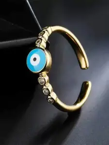 KRYSTALZ Gold-Plated Evil Eye Finger Ring