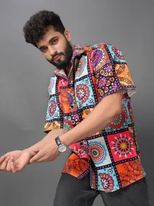 BROWN BROTHERS Relaxed Ethnic Motifs Printed Casual Shirt
