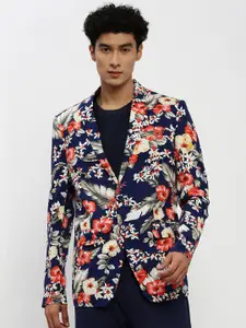 SHOWOFF Floral Printed Single Breasted Slim Fit Blazer