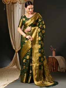 Anouk Ethnic Motifs Woven Design Zari Pure Georgette Kanjeevaram Saree