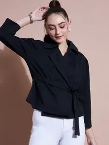 DressBerry Self-Design Double-Breasted Acrylic Blazers